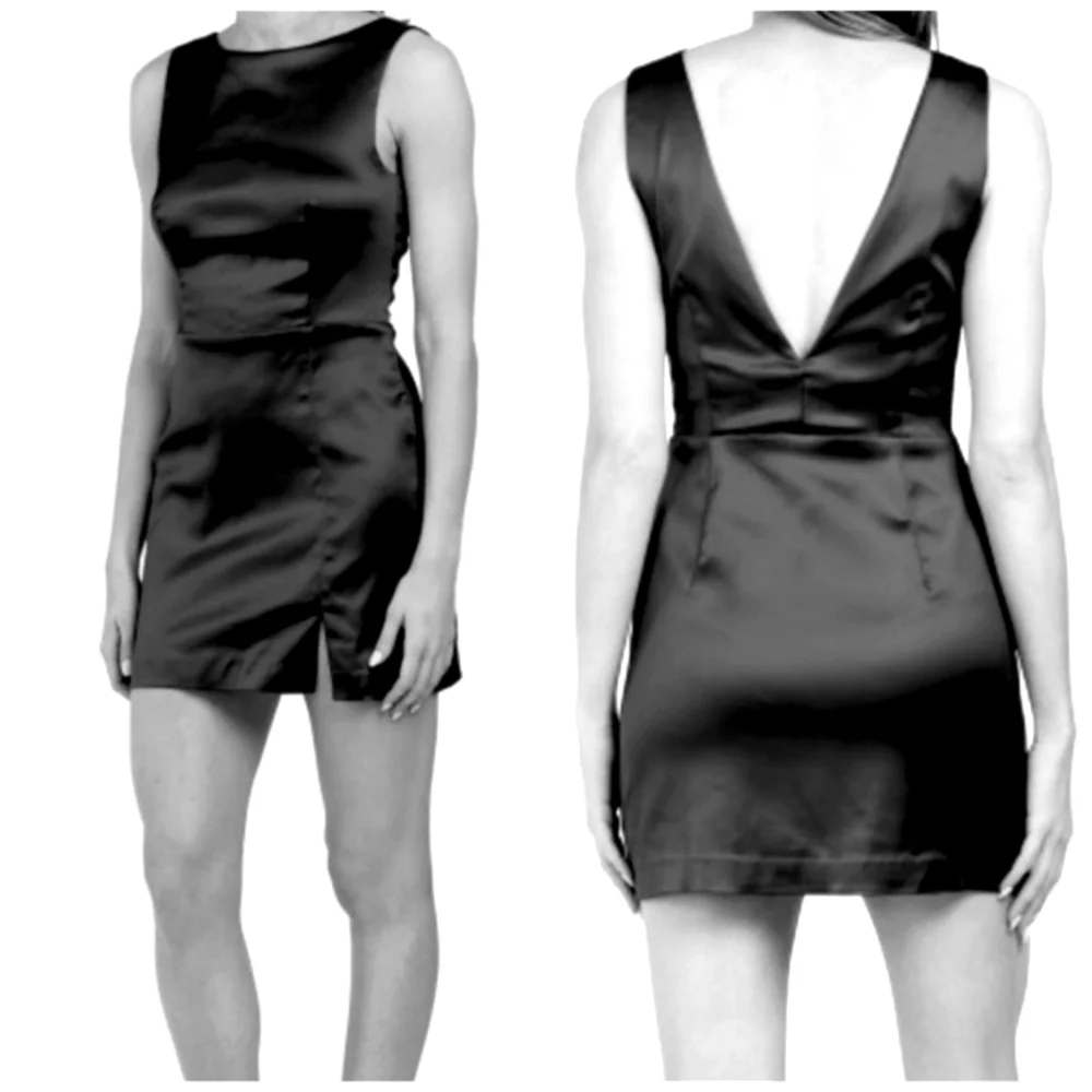 House of Harlow 1960 Black Satin Mini Dress